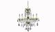 Groton Traditional 6 Lights Hanging Fixture Chandelier in Gold & Green Finish