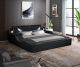 Zoya Modern Upholstered Leather Beds in Black