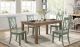 Janina 5516 Dining Room Set in Pine & Teal