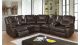 Hong Kong Power Reclining Sectional With Faux Leather In Brown