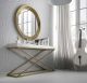 Huesca Modern Console Table in White & Old Gold