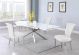 Cary Casual Dining Room Set in White/Polished SS