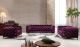 J&M Glitz Fabric Living Room Set in Purple