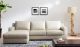 J&M Jenny Premium Leather Sectional Sofa Sleeper in Ivory with Left Facing Chaise