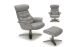 J&M Karma Lounge Chair with Ottoman in Grey
