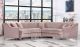 Jackson 2 Piece Velvet Sectional Sofa in Pink & Silver