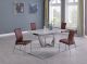 Glendale Casual Dining Room Set in White/Brown PU