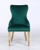 Eden Transitional Velvet Chair in Green/Gold