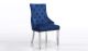 Leo Transitional Velvet Chair in Blue