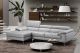 Liam A973B Premium Leather Sectional Sofa in Grey