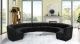 Juan Modular Velvet Sectional Sofa in Black