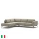 Manhattan Modern Leather Sectional Sofa in Off White