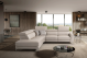 Point Leather Sectional Sofa in Beige