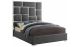 Loma Contemporary Faux Leather Bed in Grey
