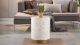 Luxe Modern End Table in Ivory