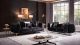 Majestic Modern Fabric Living Room Set in Black