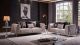 Velencia Modern Fabric Living Room Set in Silver