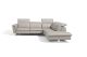 Taranto Modern Leather Sectional Sofa with Recliner in Spessorato Mastic Light Grey