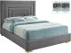 Dela Contemporary Velvet Bed in Grey
