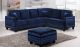 Meridian 655 Ferrara Sectional Sofa in Navy Velvet