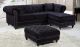 Meridian 667 Sabrina Velvet Reversible 2 Piece Sectional Sofa in Black