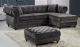 Meridian 667 Sabrina Velvet Reversible 2 Piece Sectional Sofa in Grey