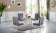 Meridian Opal Dining Room Set in Chrome & Grey