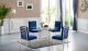 Meridian Opal Dining Room Set in Chrome & Navy