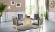 Meridian Opal Dining Room Set in Gold & Grey