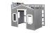 Mini House Youth Transitional Loft Bed in Gray & White