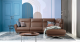 Nevis Modern Sectional Sofa in Caramel