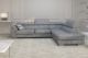 Nicole Leather Sectional Sofa in Gray