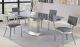 Olathe Casual Dining Room Set in Gray & Brushed SS