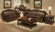 Pacific Traditional Leather Living Room Set in Espresso