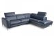 Pauline Leather Sofa with One Power Recliners in Blue