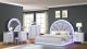 Perla Modern Bedroom Set with Vanity in Milky White