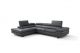 Rimini Italian Leather Sectional Sofa in Dark Grey