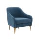Chevak Modern Fabric Upholstered Accent Chair in Blue