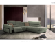 Rezzo Fabric Sectional Sofa With Recliner in Light Green