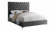 Rhode Contemporary Velvet Bed in Grey & Chrome