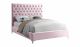 Rhode Contemporary Velvet Bed in Pink & Chrome
