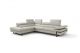 Rimini Italian Leather Sectional Sofa in Light Grey