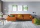 Ronda Modern Fabric L-Shape Sectional Sofa in Orange