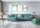 Ronda Modern Fabric L-Shape Sectional Sofa in Ocean Teal