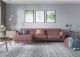 Ronda Modern Fabric L-Shape Sectional Sofa in Rose Brown