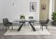 San Diego Modern Dining Room Set with Venice Chair in Clear/Dark Grey