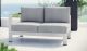 Shore Left-Arm Corner Sectional Outdoor Patio Aluminum Loveseat in Silver Gray