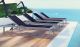Shore Outdoor Patio Aluminum Chaise in Silver Black (Set of 4)
