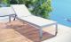 Shore Outdoor Patio Aluminum Mesh Chaise in Silver White