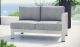 Shore Right-Arm Corner Sectional Outdoor Patio Aluminum Loveseat in Silver Gray